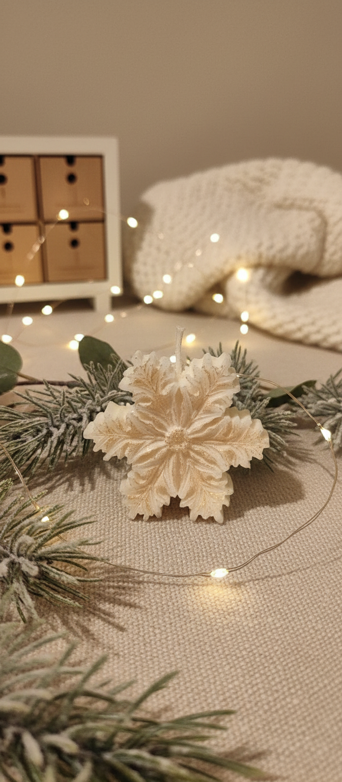 Snow Flake Candle - Christmas